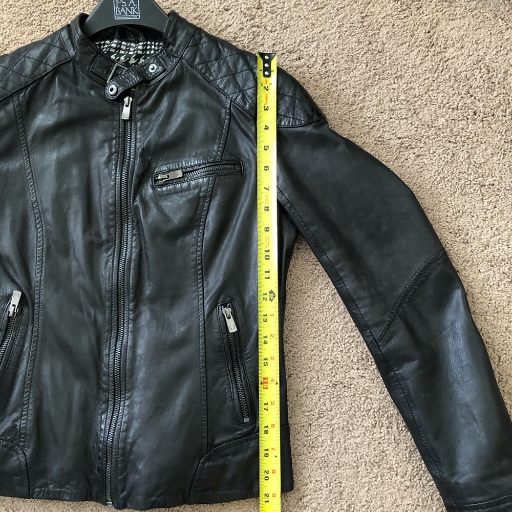 Bod & Christensen Black Leather Jacket Size 4 - Picture 5 of 5
